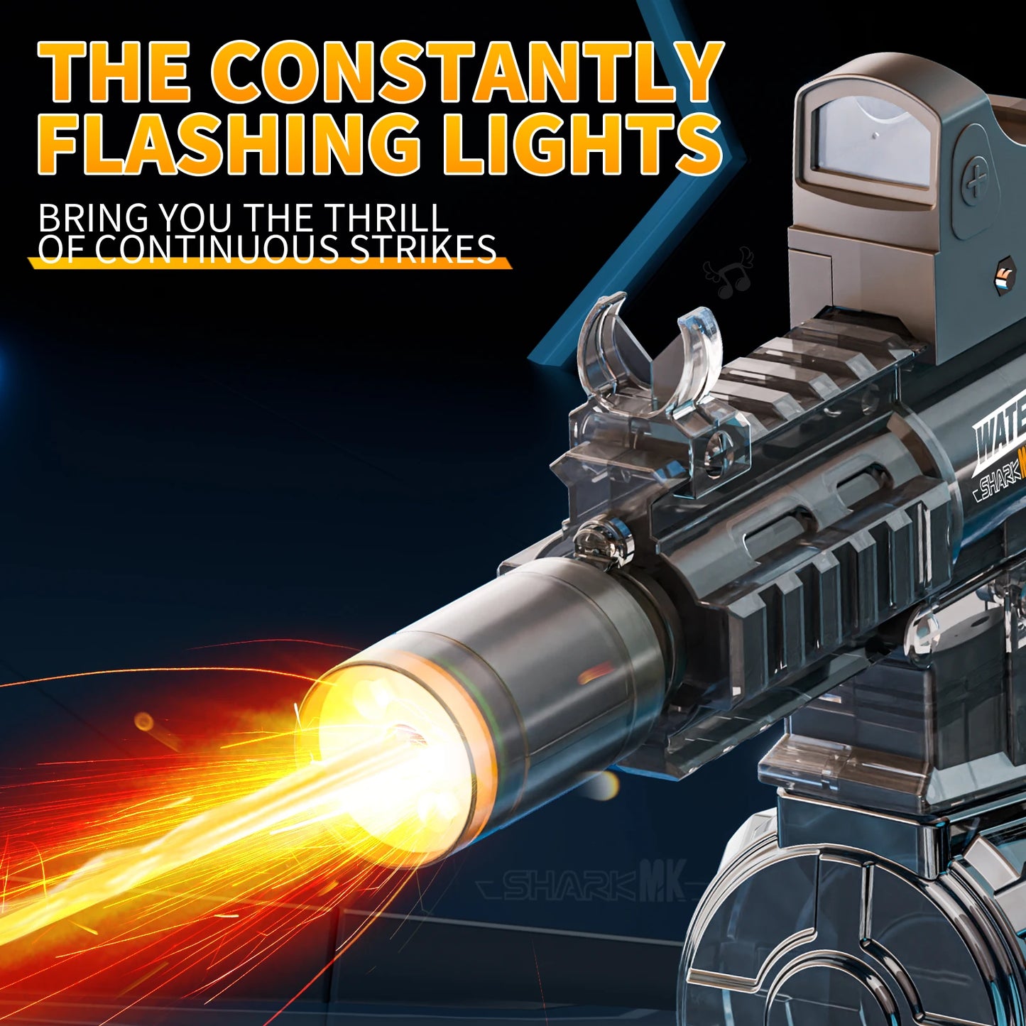 New M416 Electric Water Gun With light Sprays Flame Effect Continuously High-pressure High-speed Powerful Outdoor Water Gun Toys