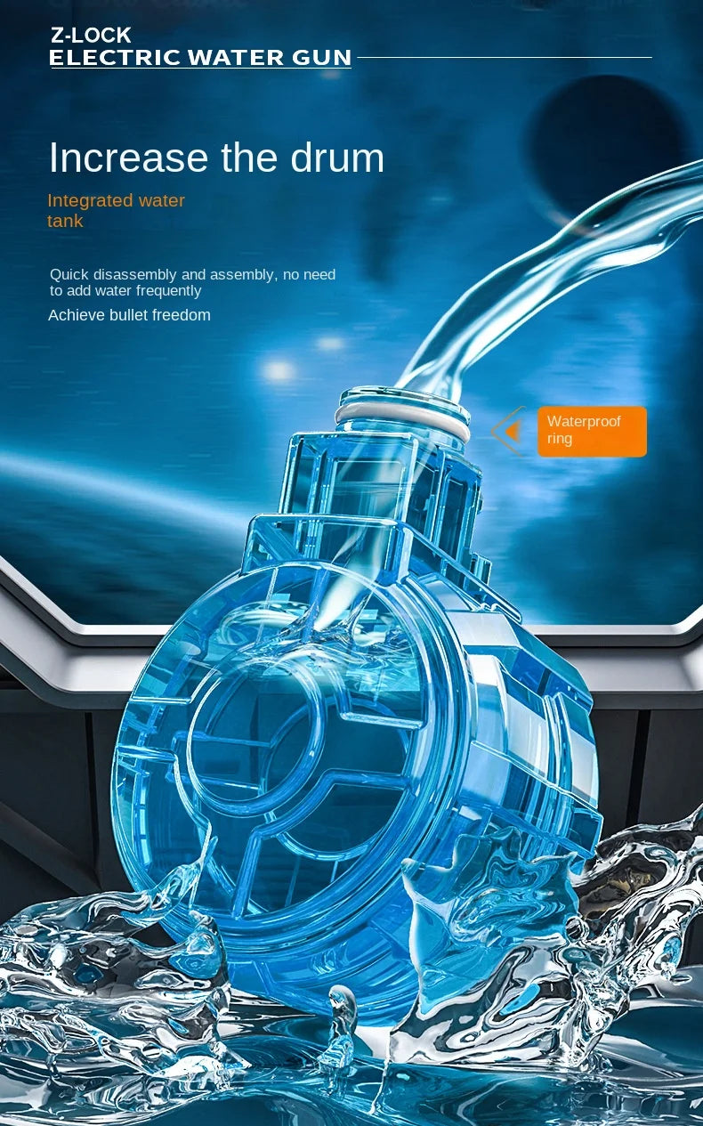 New M416 Electric Water Gun With light Sprays Flame Effect Continuously High-pressure High-speed Powerful Outdoor Water Gun Toys