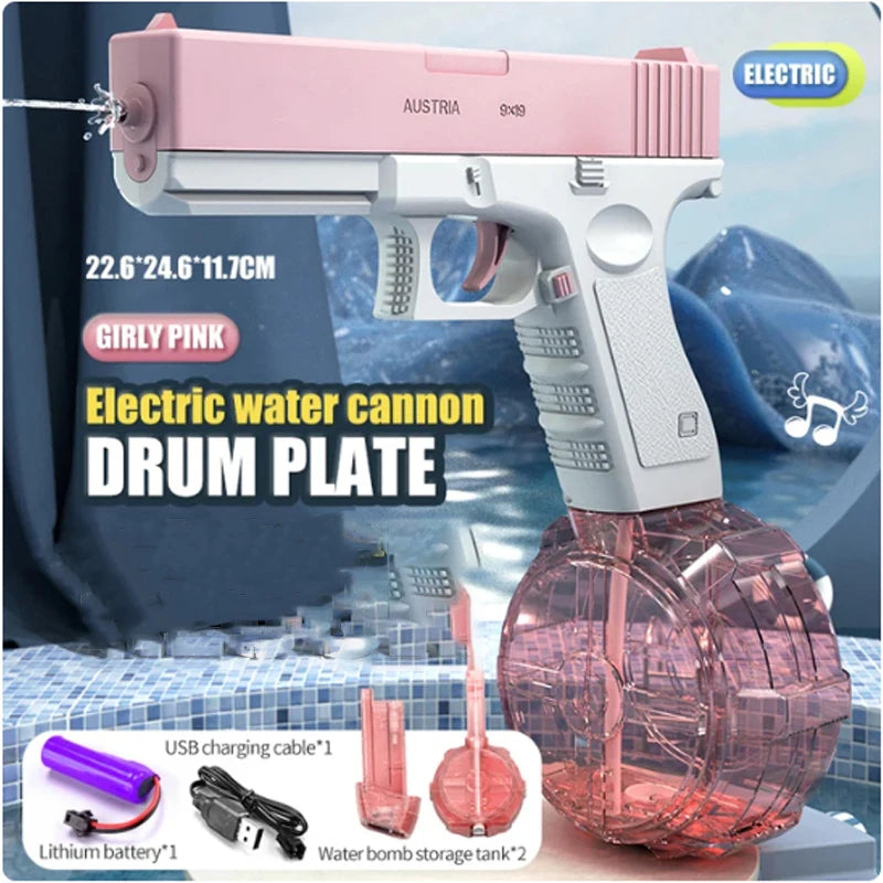 New M416 Electric Water Gun With light Sprays Flame Effect Continuously High-pressure High-speed Powerful Outdoor Water Gun Toys