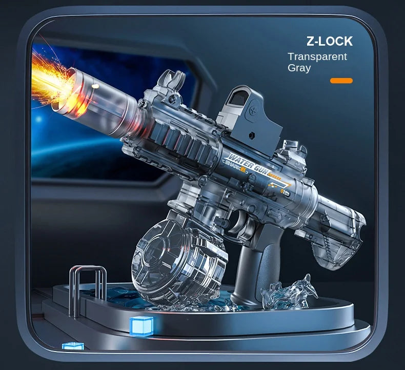 New M416 Electric Water Gun With light Sprays Flame Effect Continuously High-pressure High-speed Powerful Outdoor Water Gun Toys