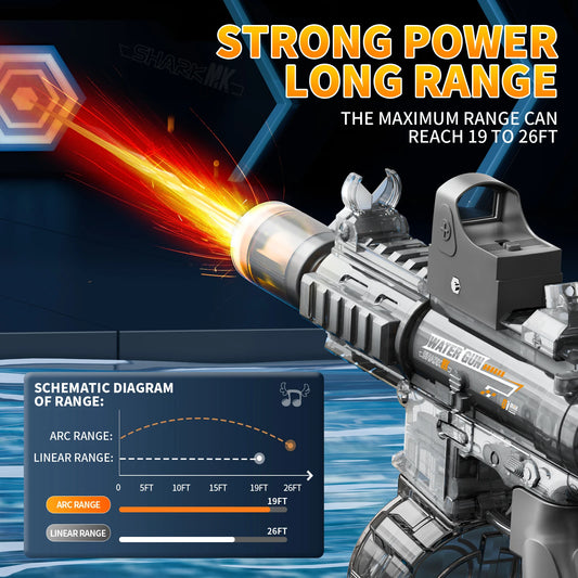 New M416 Electric Water Gun With light Sprays Flame Effect Continuously High-pressure High-speed Powerful Outdoor Water Gun Toys