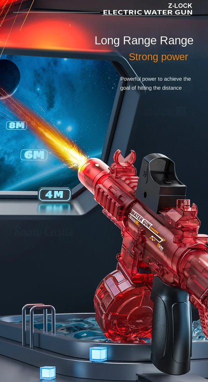 New M416 Electric Water Gun With light Sprays Flame Effect Continuously High-pressure High-speed Powerful Outdoor Water Gun Toys