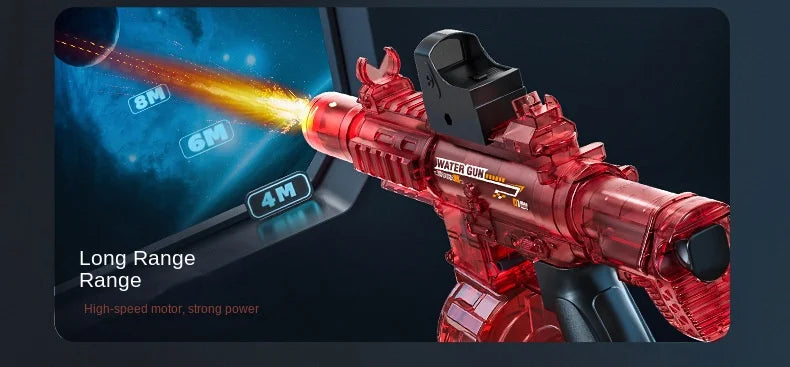 New M416 Electric Water Gun With light Sprays Flame Effect Continuously High-pressure High-speed Powerful Outdoor Water Gun Toys