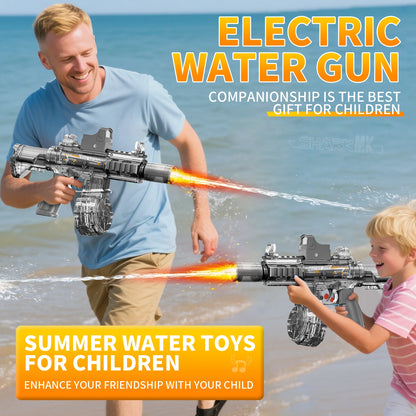 New M416 Electric Water Gun With light Sprays Flame Effect Continuously High-pressure High-speed Powerful Outdoor Water Gun Toys
