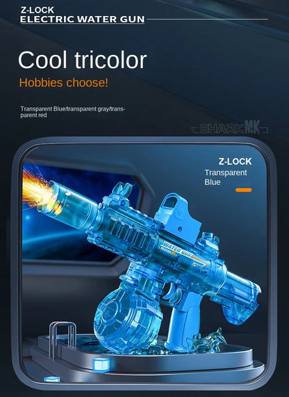 New M416 Electric Water Gun With light Sprays Flame Effect Continuously High-pressure High-speed Powerful Outdoor Water Gun Toys