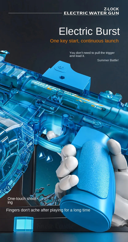 New M416 Electric Water Gun With light Sprays Flame Effect Continuously High-pressure High-speed Powerful Outdoor Water Gun Toys